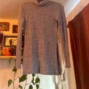 SHEIN Ribbed Knit Mini Dress in Taupe